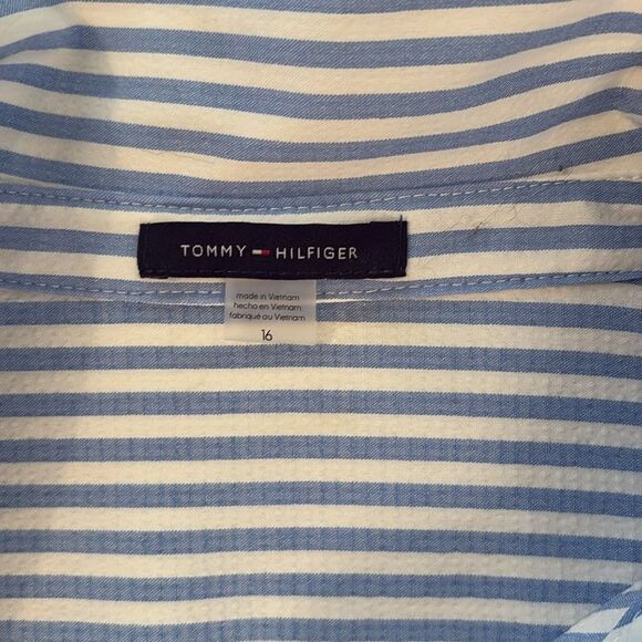 Tommy Hilfiger size 16 blue and white striped - long dress - Picture 3 of 7